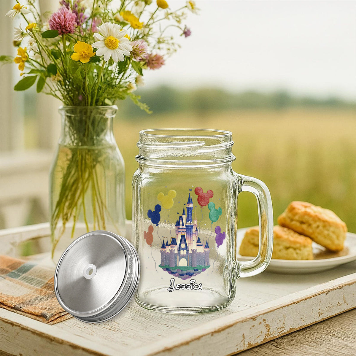 The Magical Castle - Personalized Mouse Mason Jar Cup