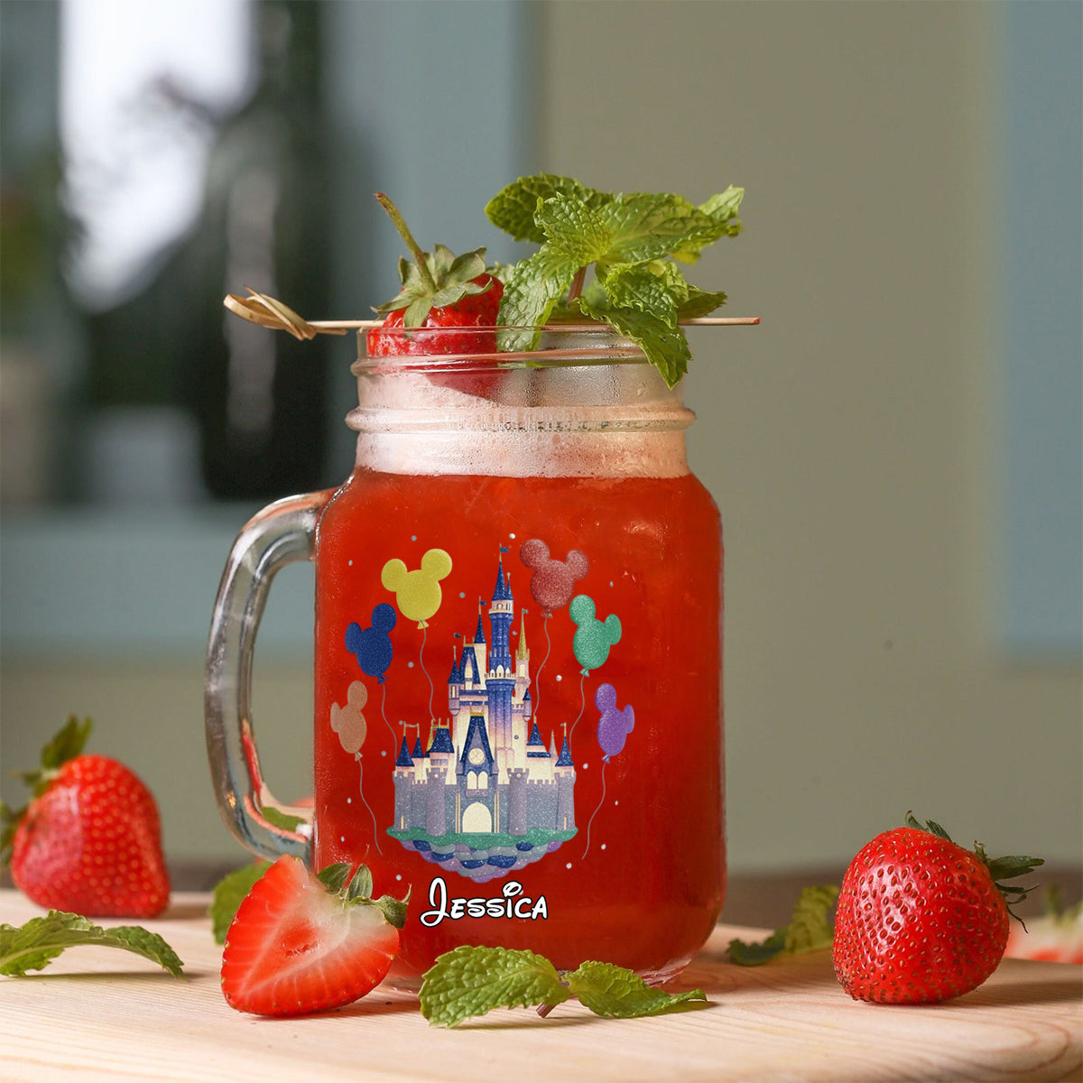 The Magical Castle - Personalized Mouse Mason Jar Cup