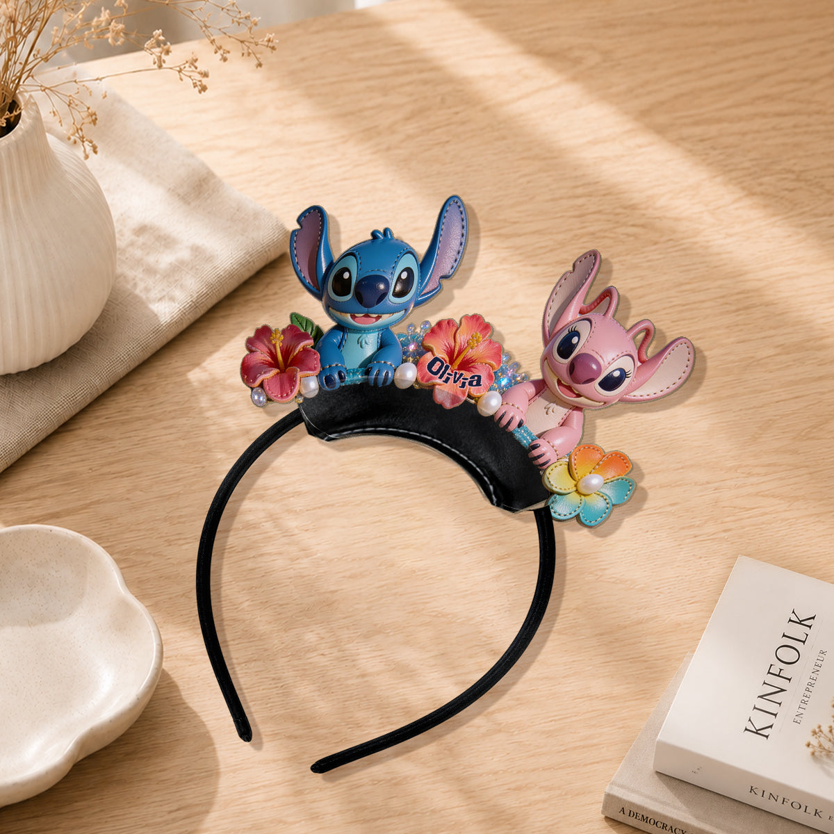 Ohana Hawaii Monster - Personalized Ohana Shaped Leather Headband