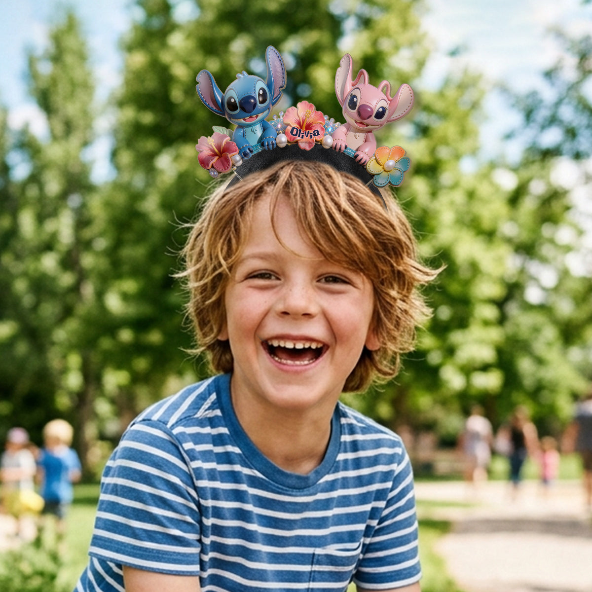 Ohana Hawaii Monster - Personalized Ohana Shaped Leather Headband