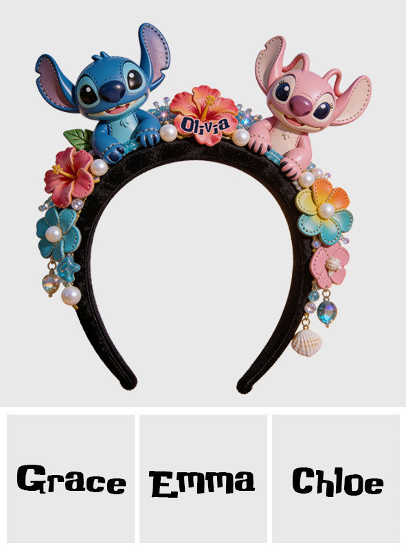 Ohana Hawaii Monster - Personalized Ohana Shaped Leather Headband