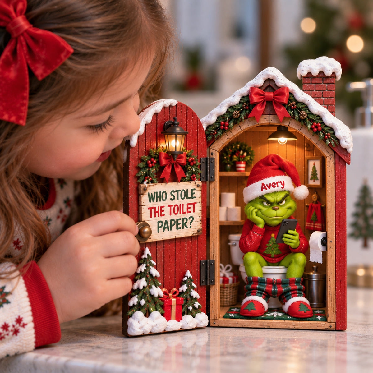 Merry Grinchmas - Personalized Stole Christmas Acrylic Diptych