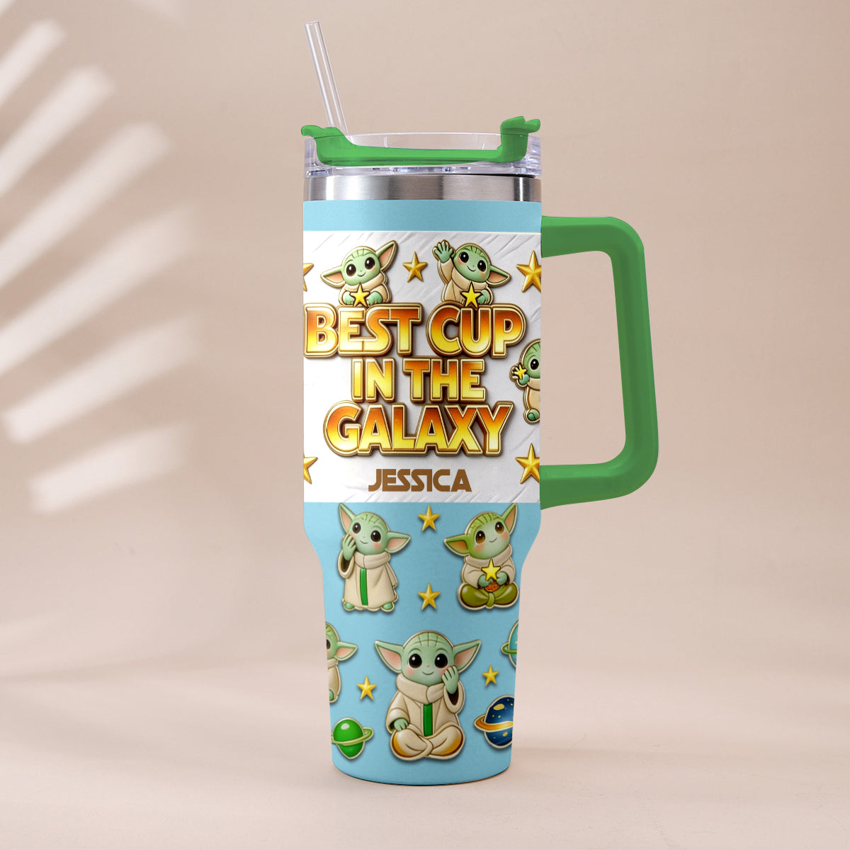 Best Cup In The Galaxy - Personalized The Force Tumbler With Plush Charm