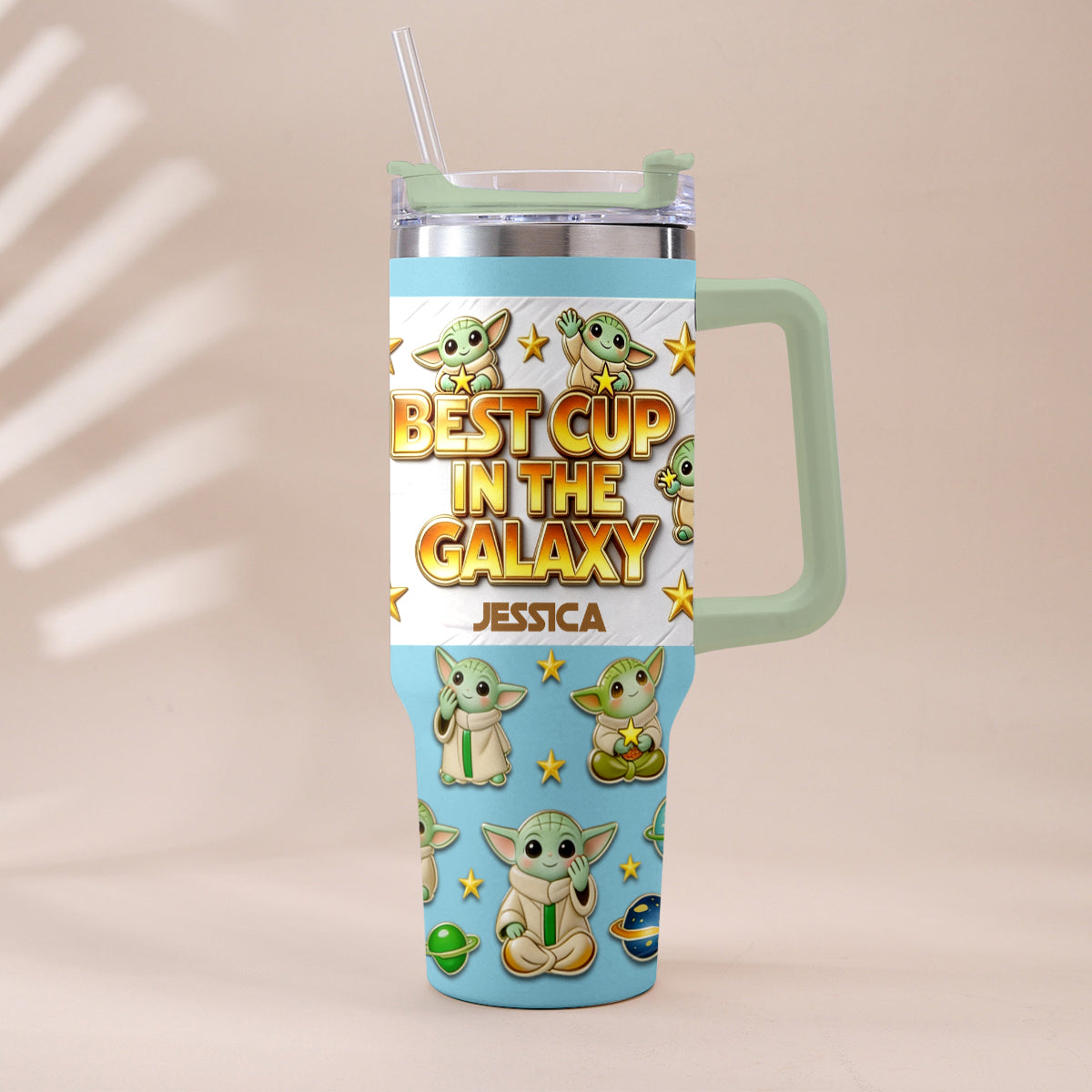 Best Cup In The Galaxy - Personalized The Force Tumbler With Plush Charm