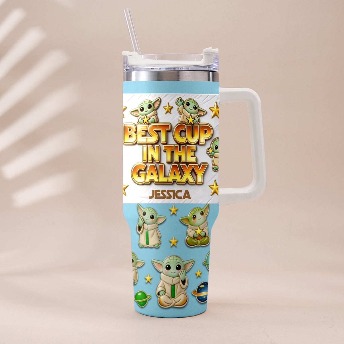 Best Cup In The Galaxy - Personalized The Force Tumbler With Plush Charm