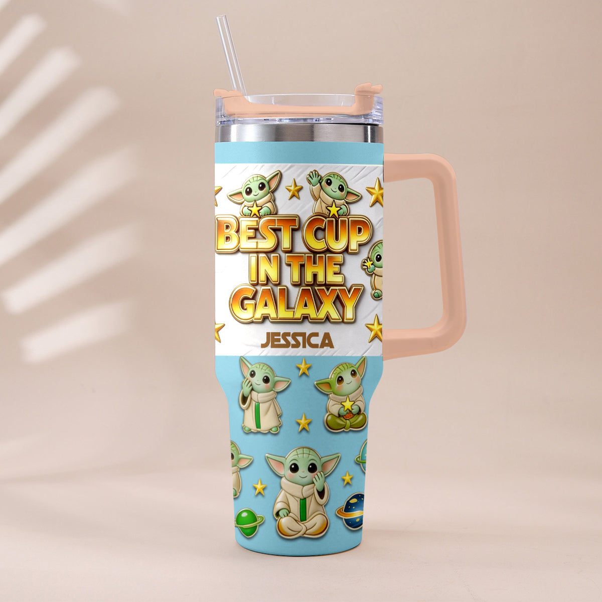 Best Cup In The Galaxy - Personalized The Force Tumbler With Plush Charm