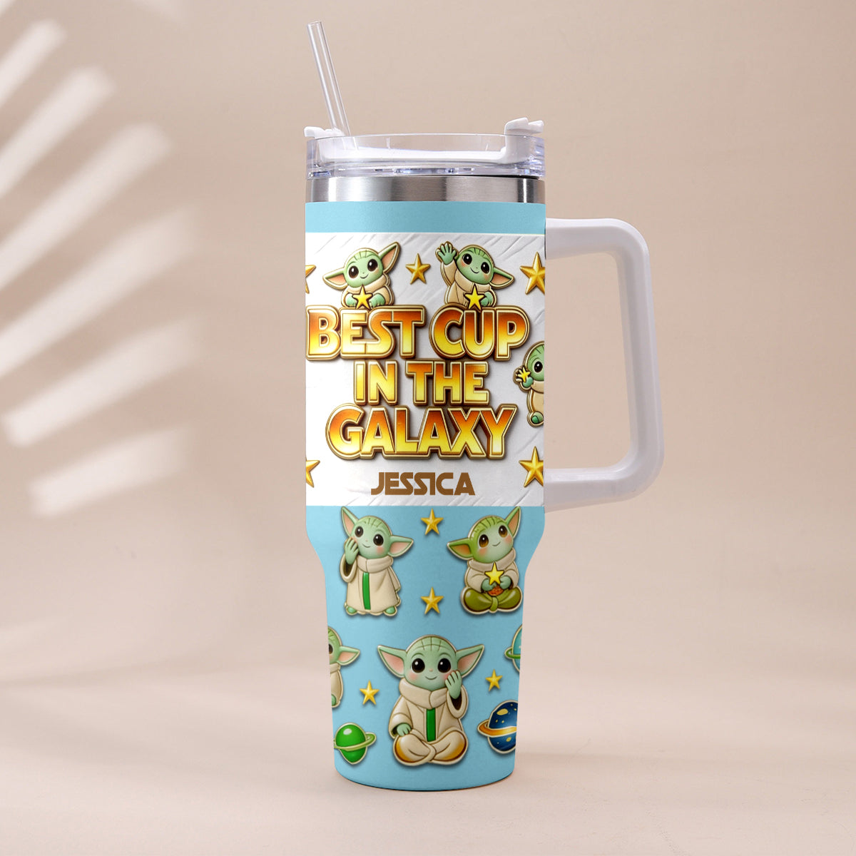 Best Cup In The Galaxy - Personalized The Force Tumbler With Plush Charm