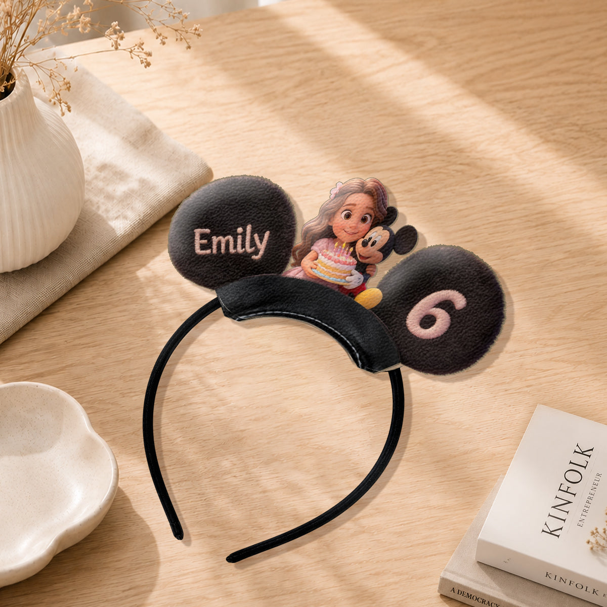 Custom Any Photo Birthday Gift - Personalized Kid Shaped Leather Headband