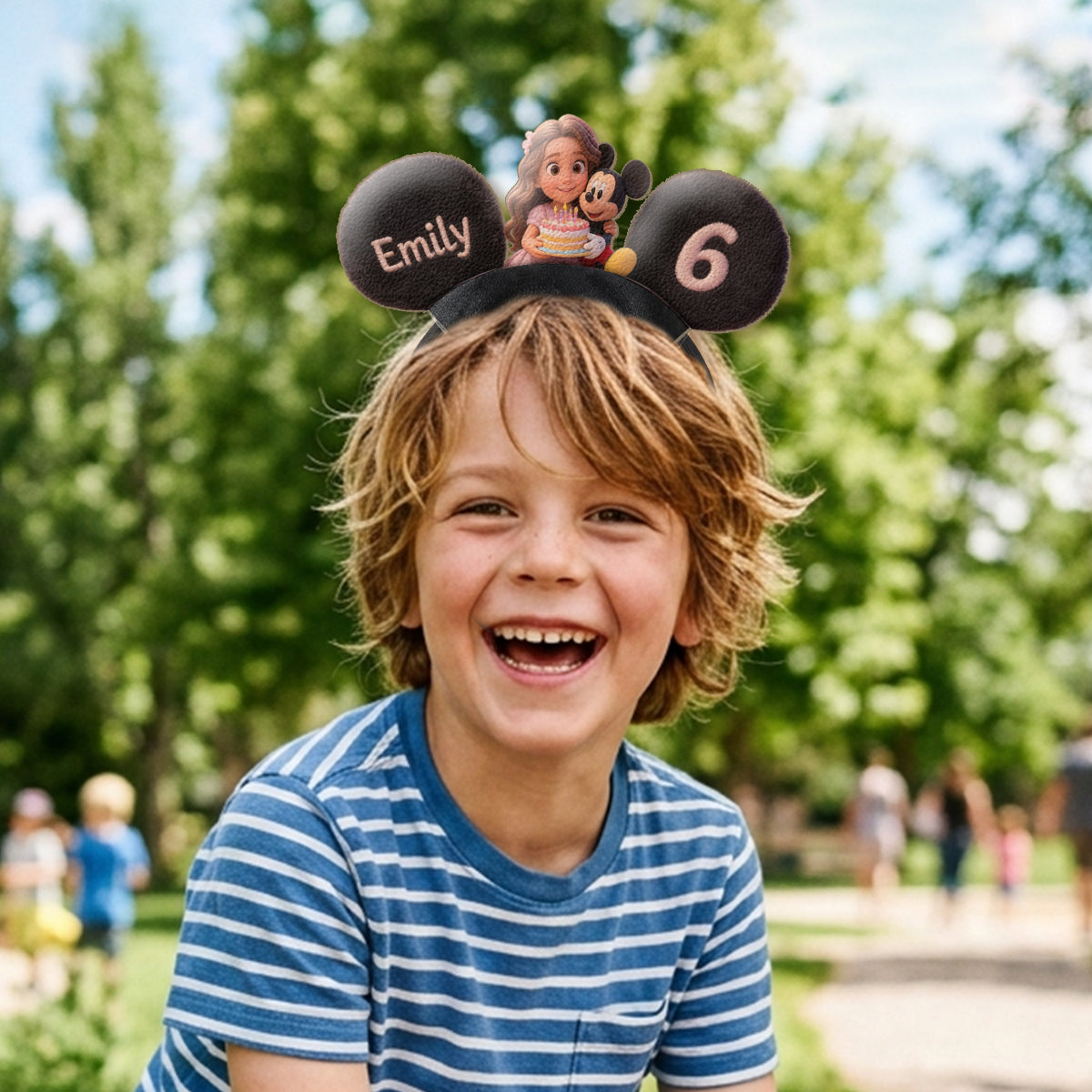 Custom Any Photo Birthday Gift - Personalized Kid Shaped Leather Headband