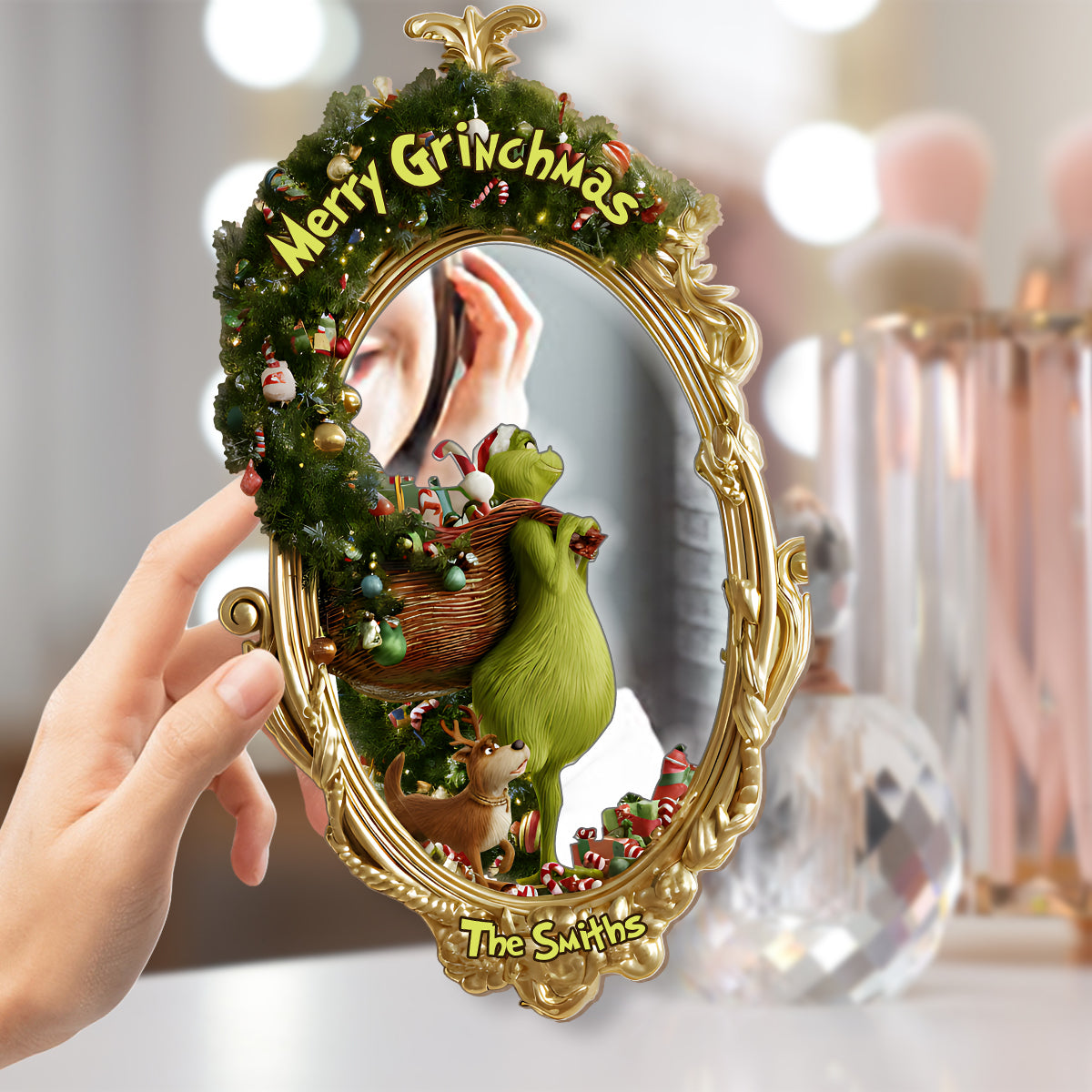 Merry Christmas - Personalized Stole Christmas Wall Hanging Mirror