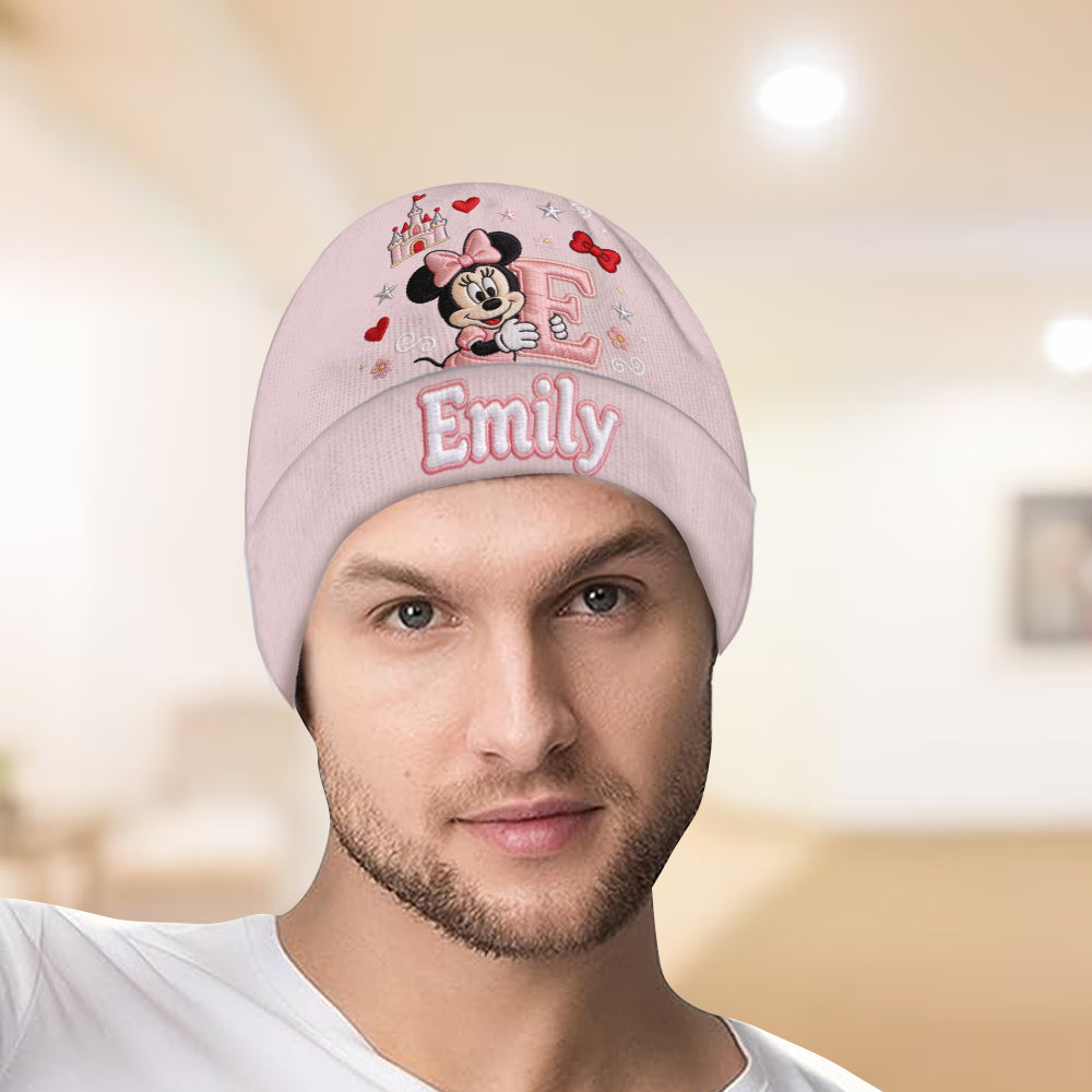 Initial Letter Gift For Kids - Personalized Mouse Beanie Hat