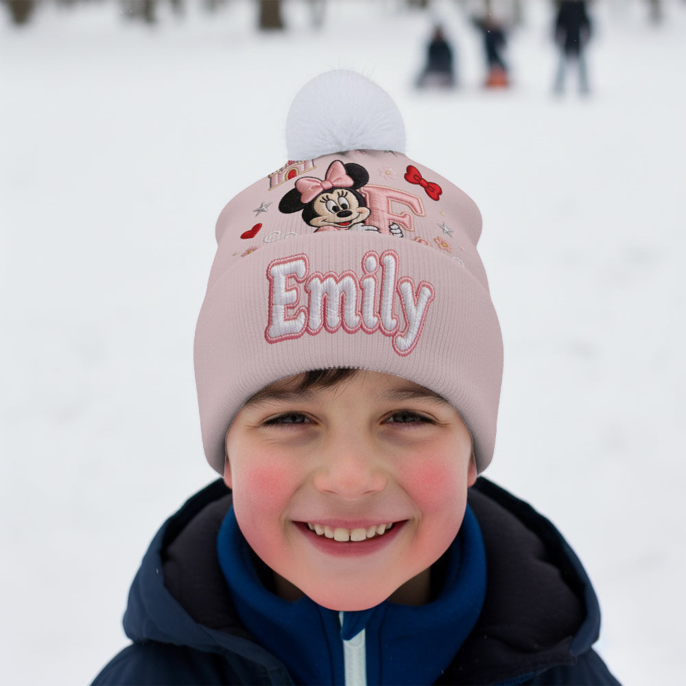 Initial Letter Gift For Kids - Personalized Mouse Beanie Hat