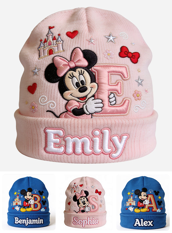 Initial Letter Gift For Kids - Personalized Mouse Beanie Hat