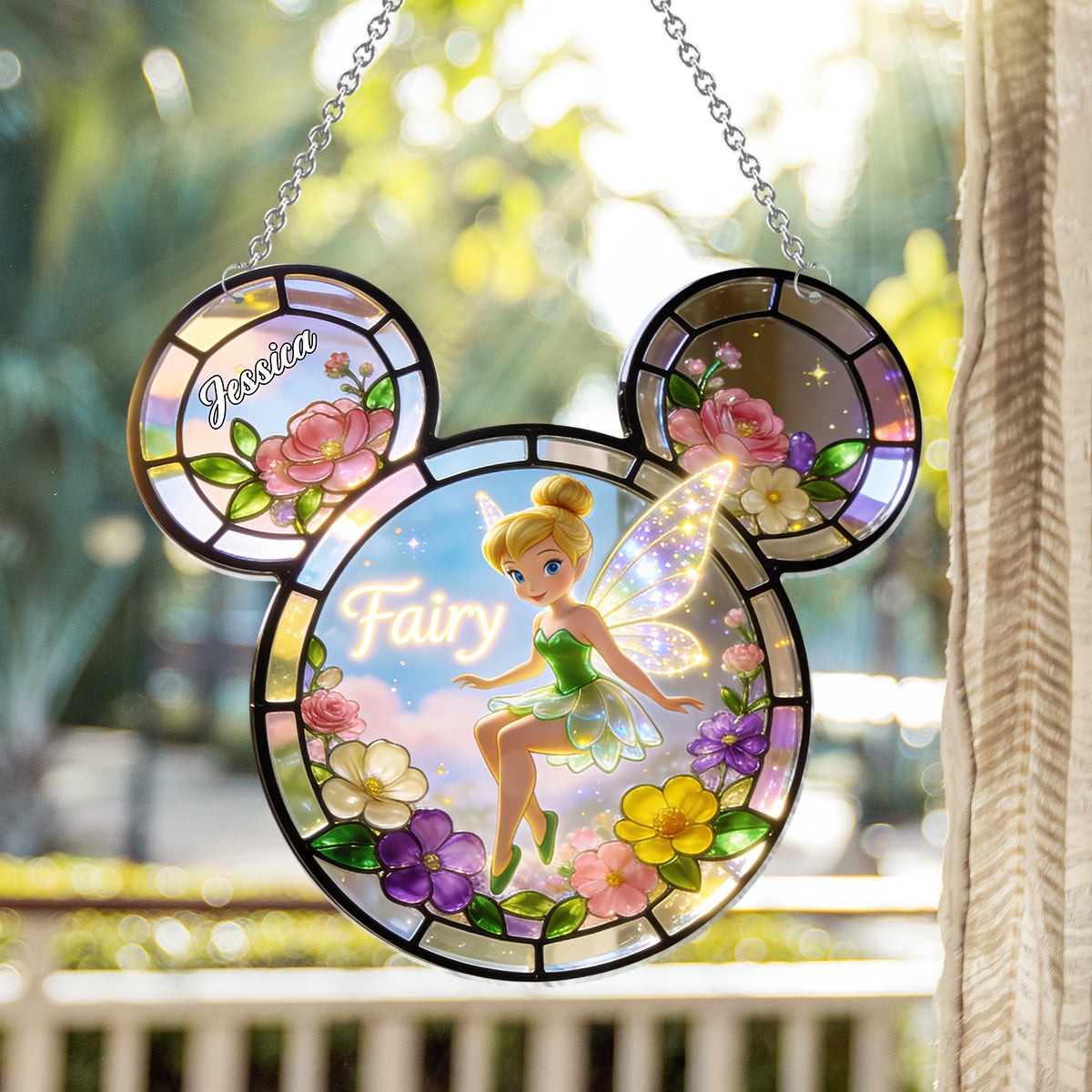 Enchanted Wings - Personalized Flying Fairy Window Hanging Suncatcher Ornament