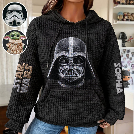 The Black Armored Commander - Personalized The Force Waffle Hoodie