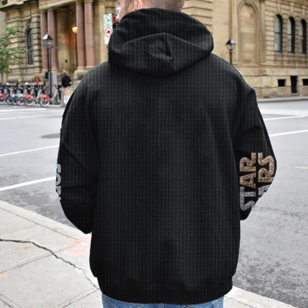 The Black Armored Commander - Personalized The Force Waffle Hoodie