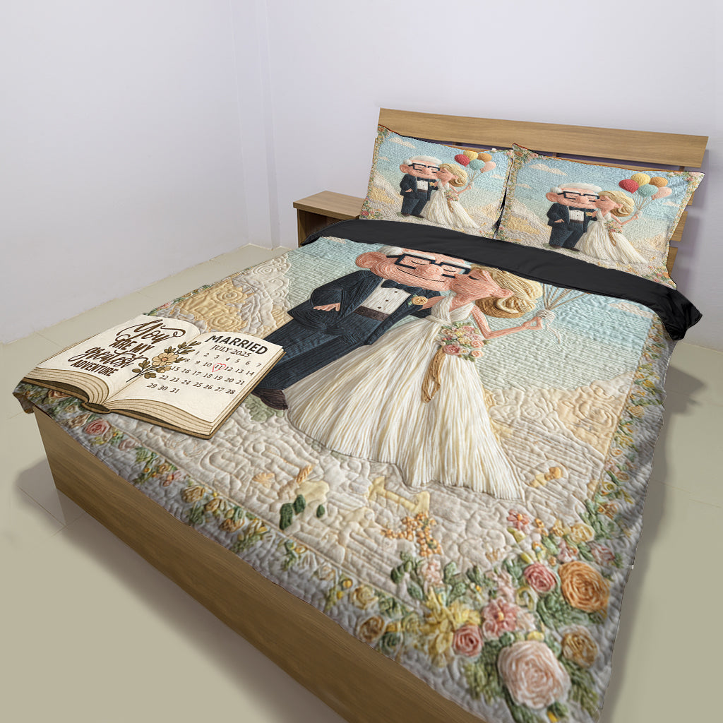 Our Adventure Story Custom Calendar - Personalized Couple Bedding Set