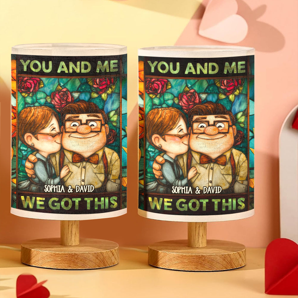 You & Me We Got This - Personalized Mouse Table Lamp with Wood Base