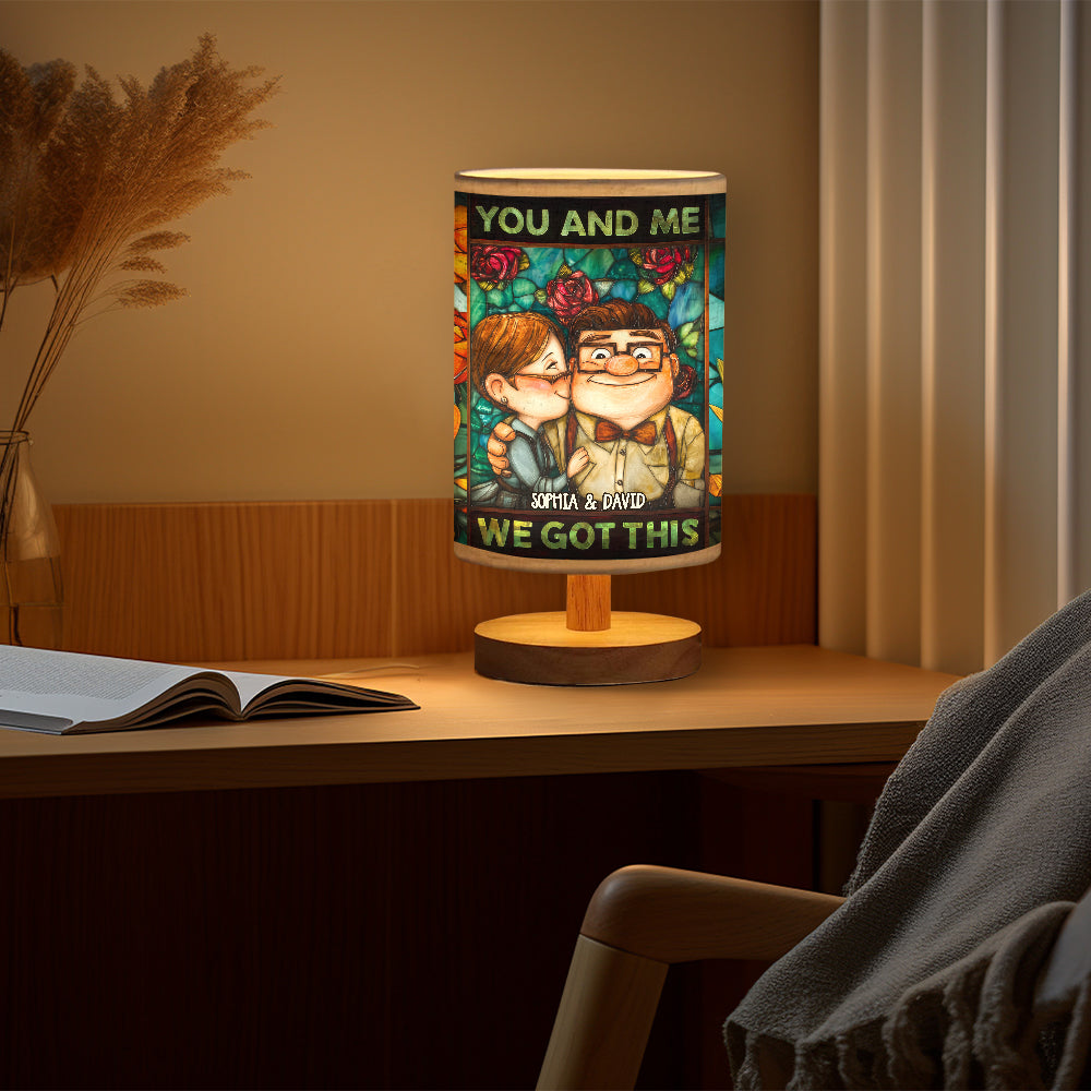 You & Me We Got This - Personalized Mouse Table Lamp with Wood Base