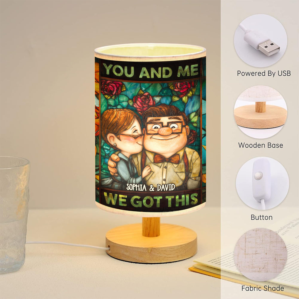 You & Me We Got This - Personalized Mouse Table Lamp with Wood Base