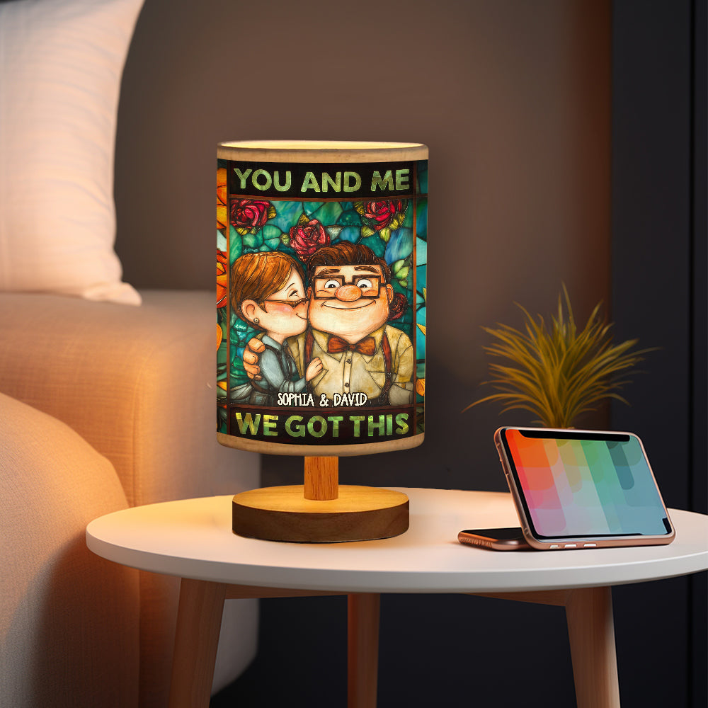 You & Me We Got This - Personalized Mouse Table Lamp with Wood Base