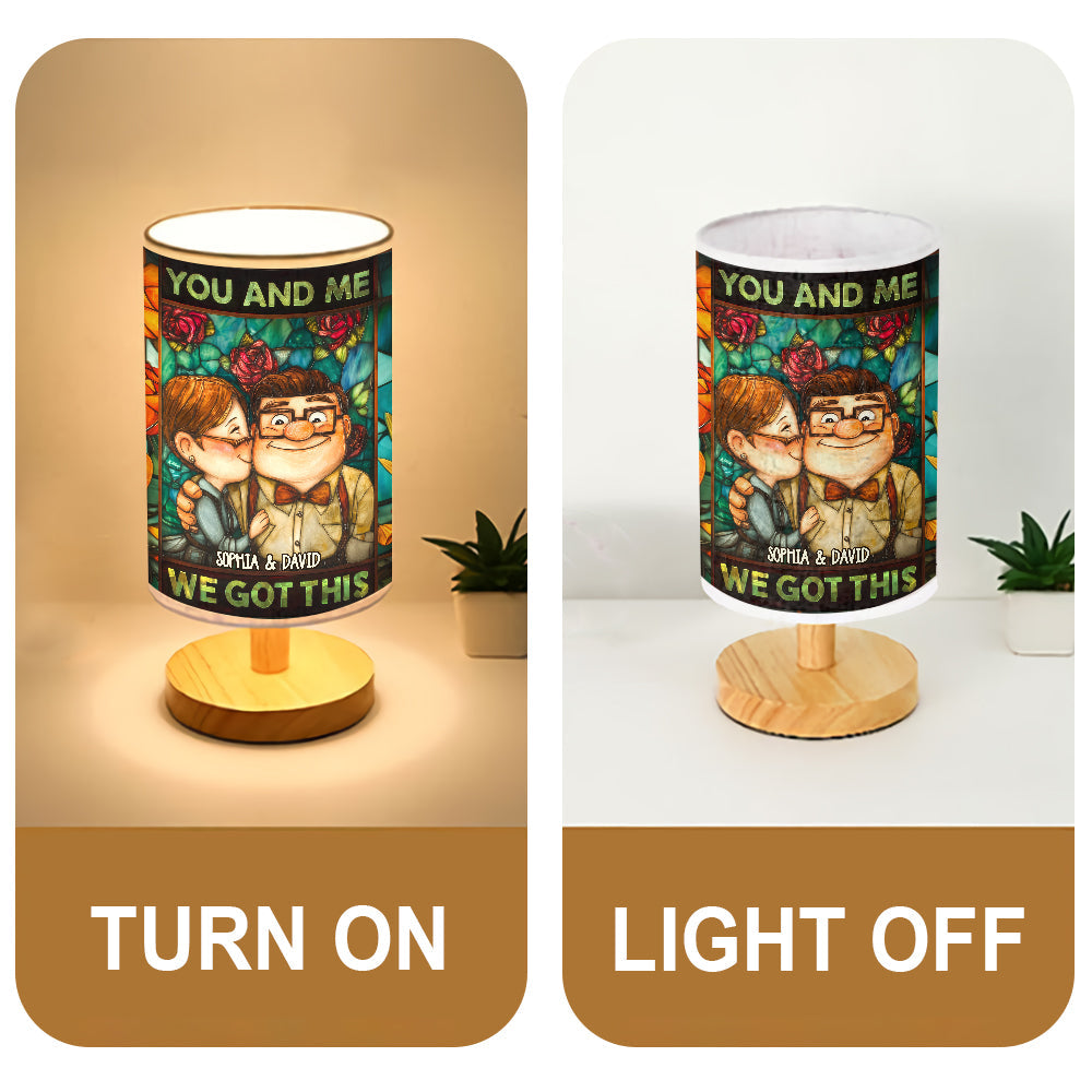 You & Me We Got This - Personalized Mouse Table Lamp with Wood Base