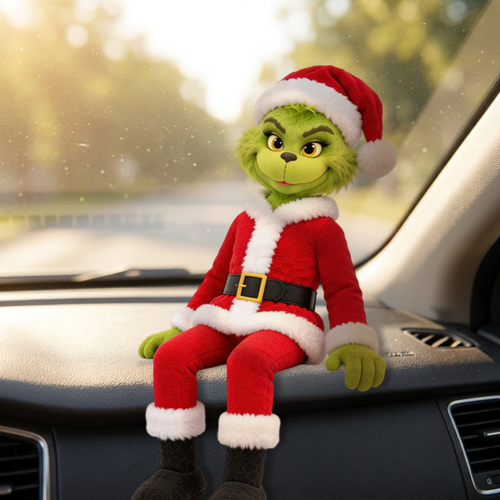 Naughty Green Christmas Monster Couple - Personalized Stole Christmas Posable Plush Doll
