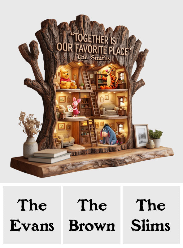 Friends - Personalized Yellow Bear Wooden Floating Shelf