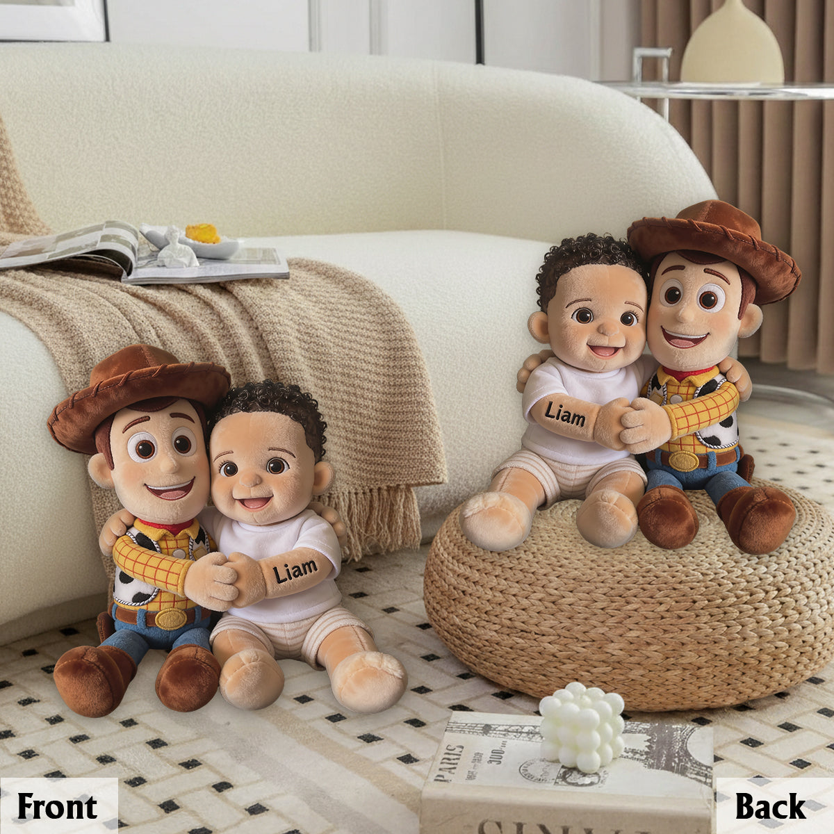 Galaxy And Western Buddy Toy - Personalized Movie For Kids Premium Faux Fur Pillow