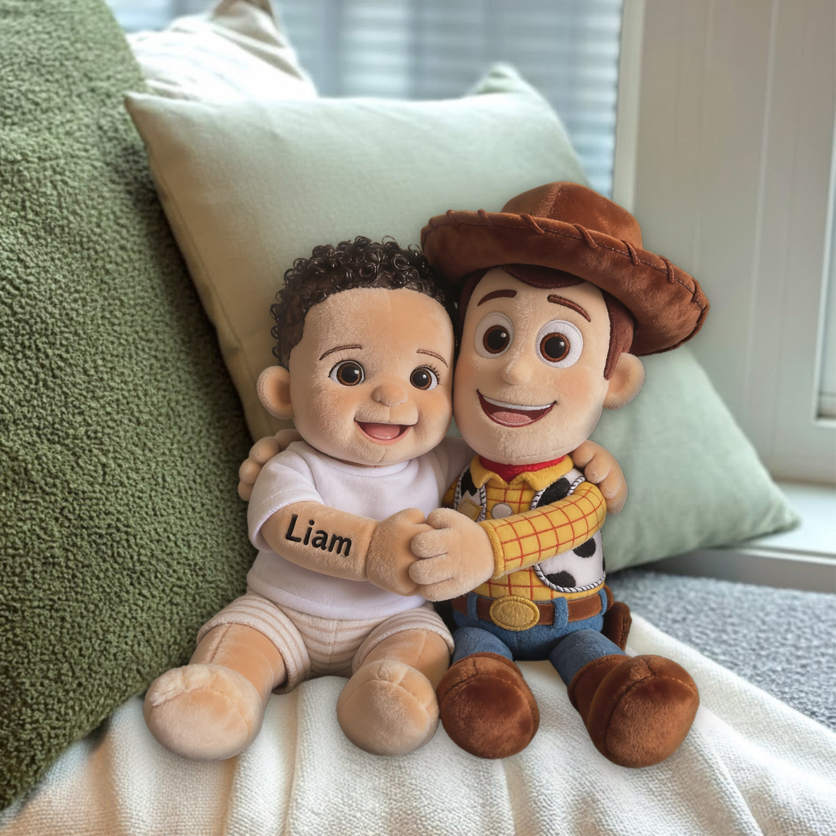 Galaxy And Western Buddy Toy - Personalized Movie For Kids Premium Faux Fur Pillow
