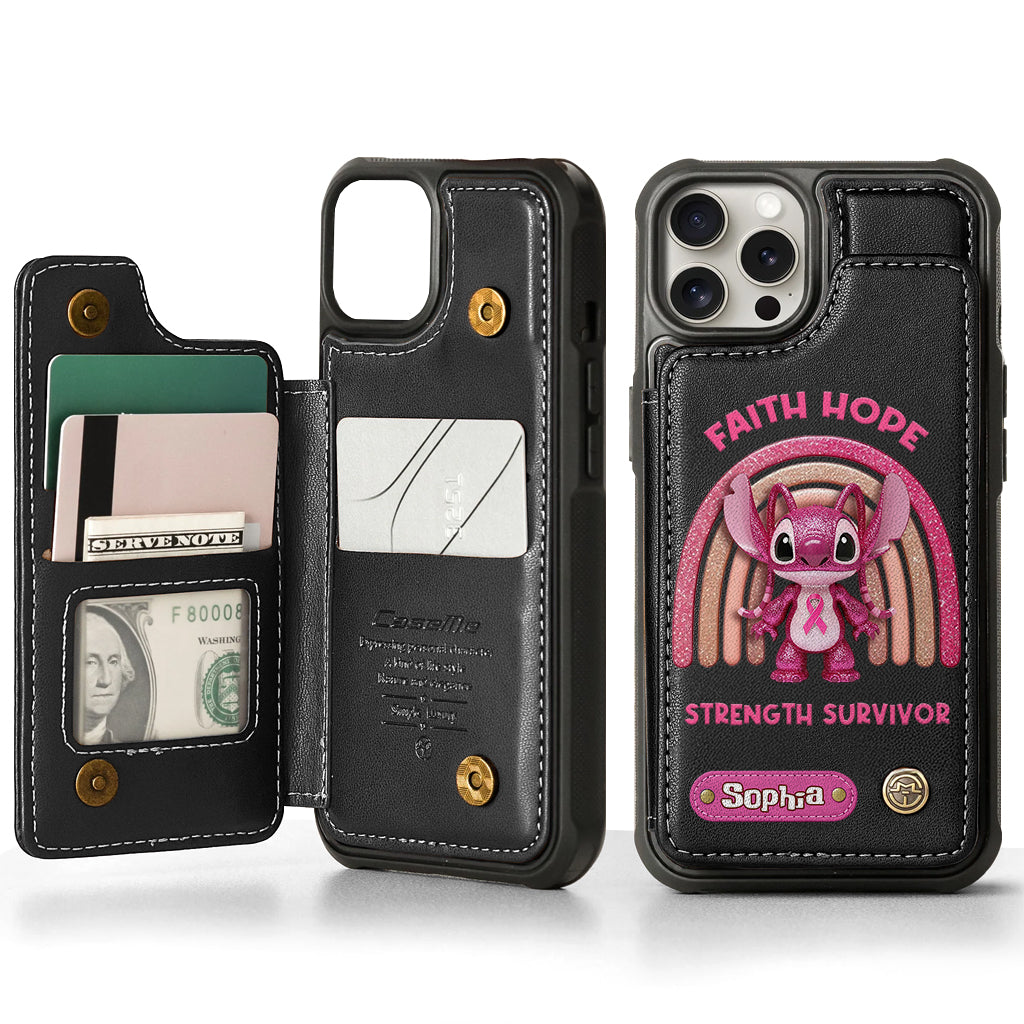 Faith Hope Love - Personalized Breast Cancer Awareness Wallet Phone Case