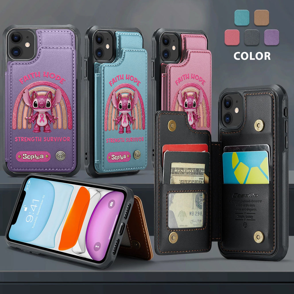 Faith Hope Love - Personalized Breast Cancer Awareness Wallet Phone Case