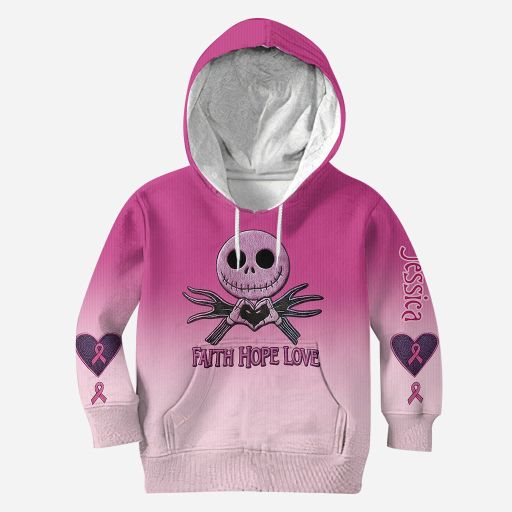 Faith Hope Love - Personalized Breast Cancer Awareness Hoodie and Leggings