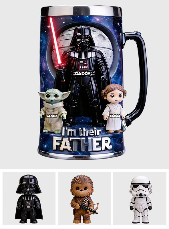Best Dad In The Galaxy - Personalized The Force Beer Stein