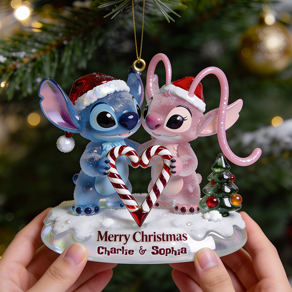Ohana Xmas - Personalized Ohana Custom Shape Glass Ornament