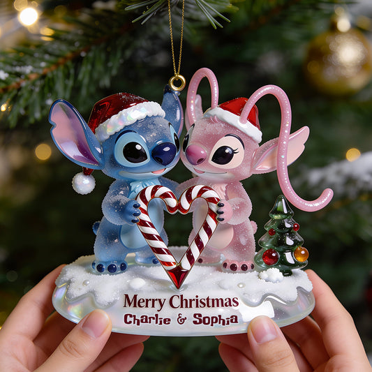 Ohana Xmas - Personalized Ohana Custom Shape Glass Ornament