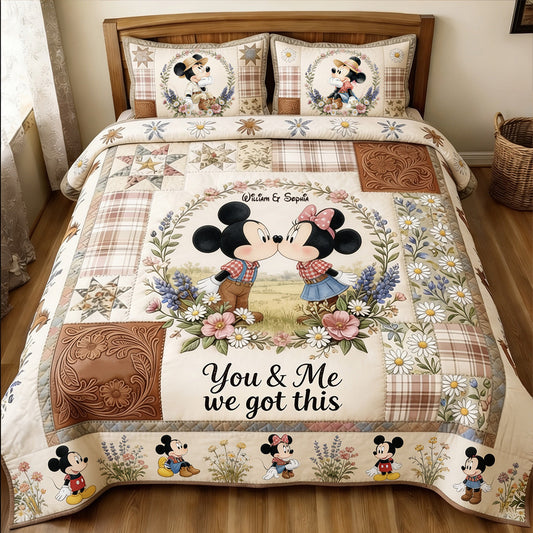 You & Me We Got This - Personalized Mouse Quilt Set