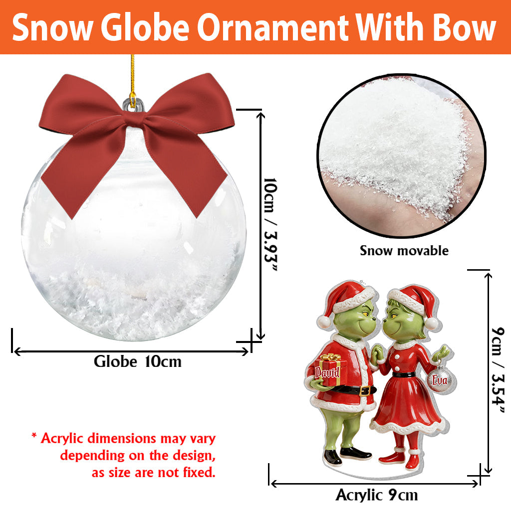 Couple Gift Merry Grinchmas - Personalized Stole Christmas Premium 3D Ornament