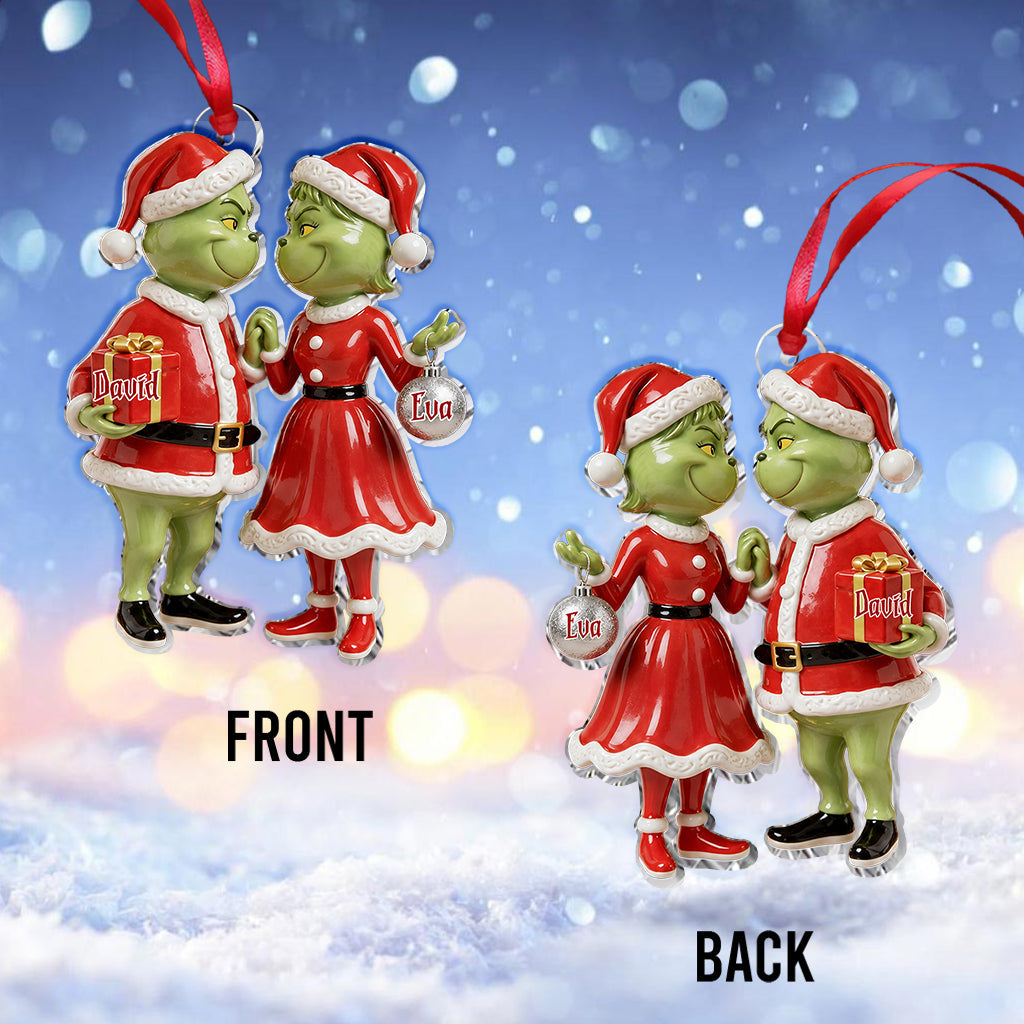 Couple Gift Merry Grinchmas - Personalized Stole Christmas Premium 3D Ornament