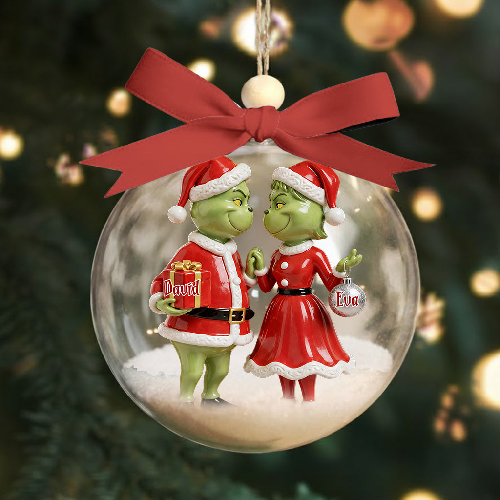 Couple Gift Merry Grinchmas - Personalized Stole Christmas Premium 3D Ornament