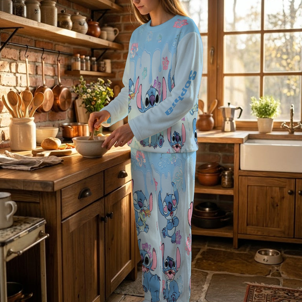 Merry Stitchmas - Personalized Ohana Fleece Lounge Set