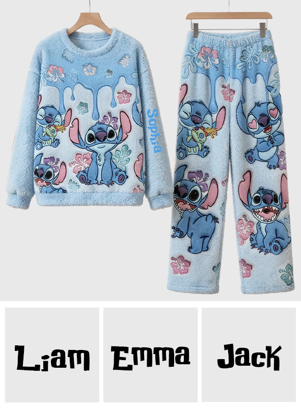 Merry Stitchmas - Personalized Ohana Fleece Lounge Set