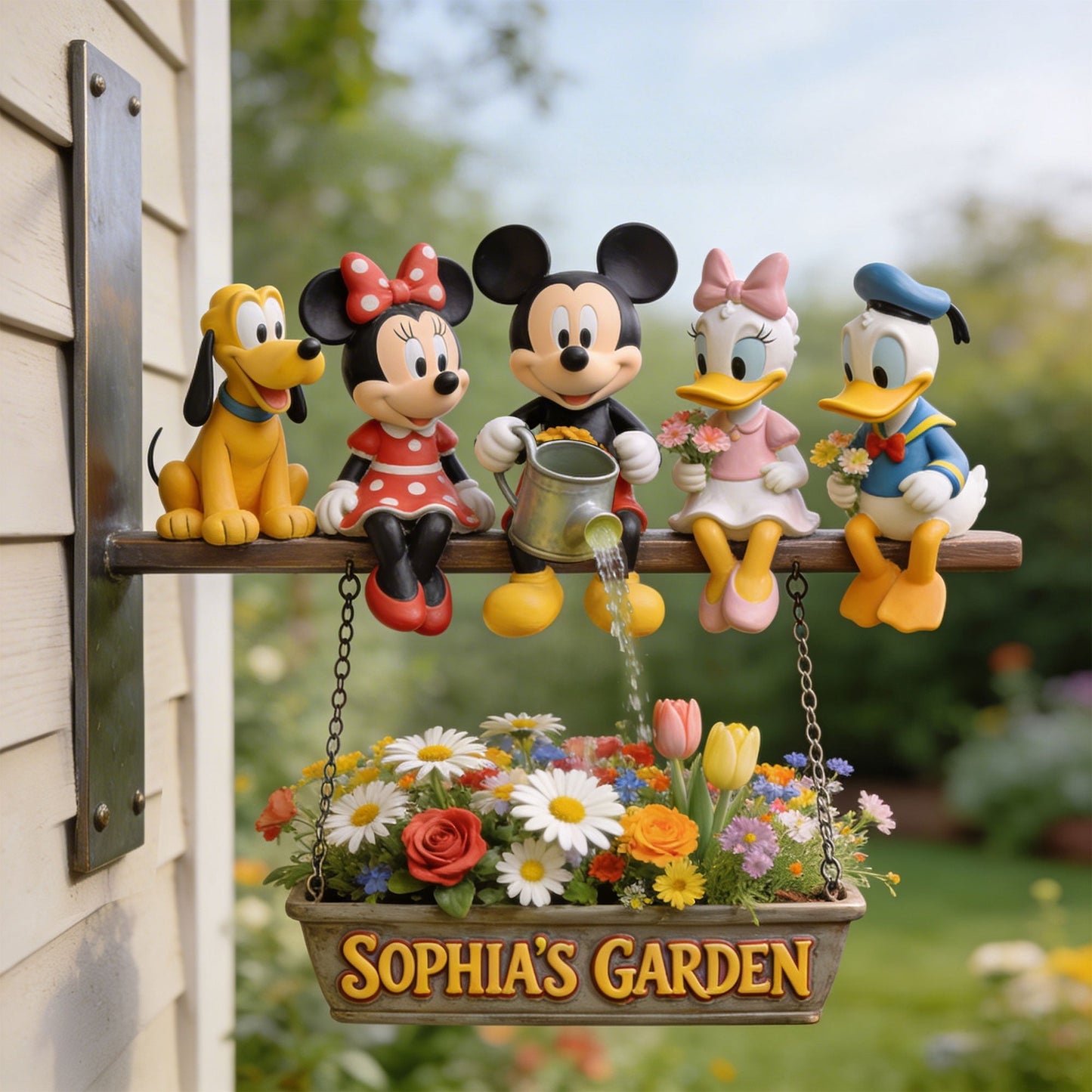 My Beautiful Garden - Personalized Mouse Wooden Wall Mount Sign