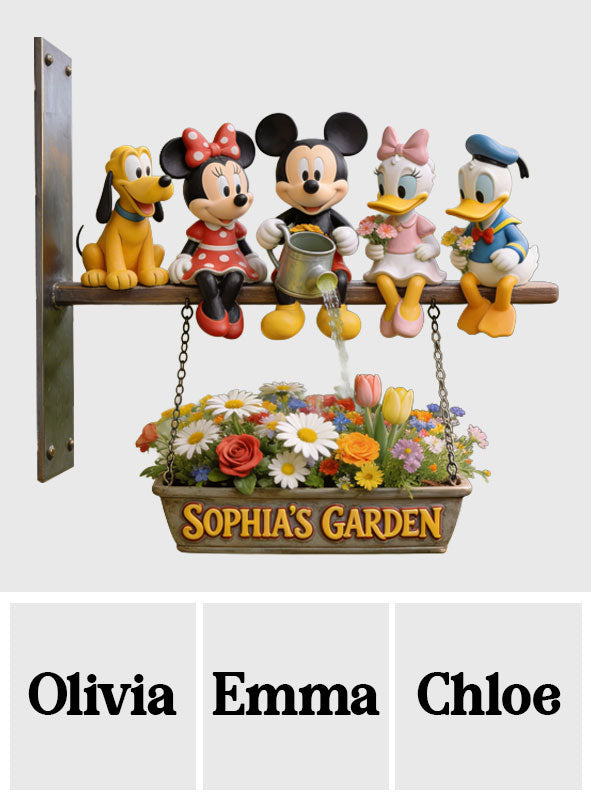 My Beautiful Garden - Personalized Mouse Wooden Wall Mount Sign