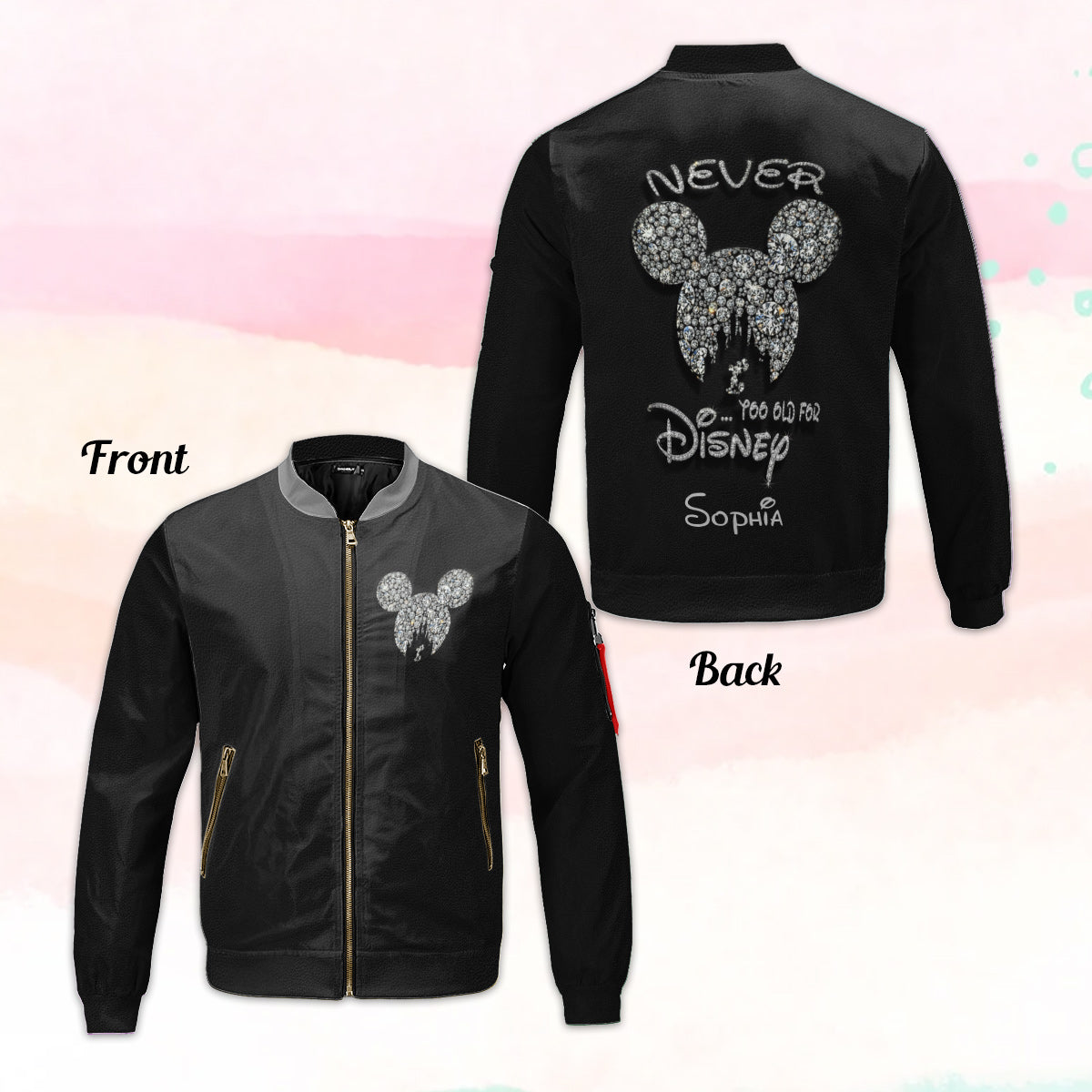 Never Too Old - Personalized Mouse Bomber Jacket