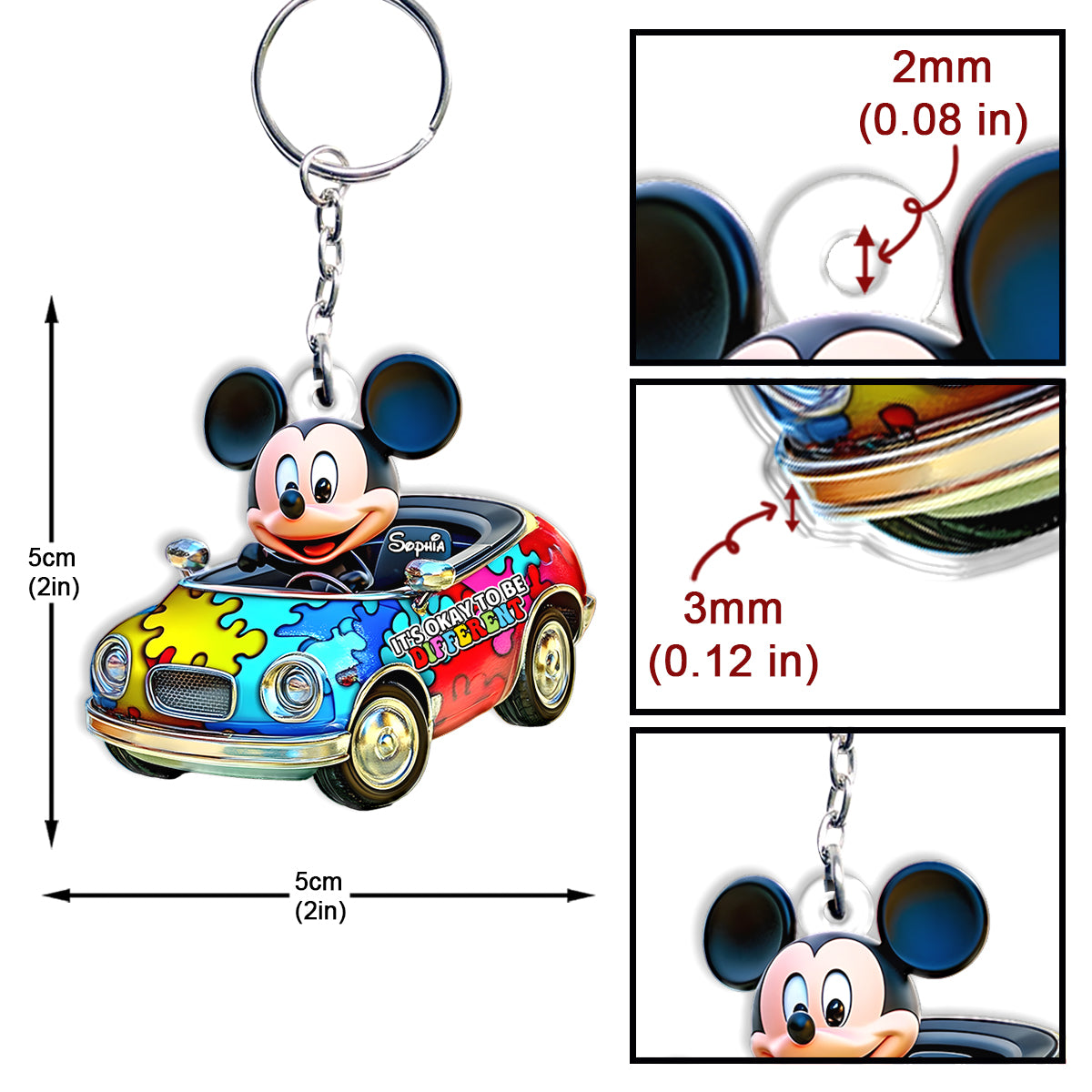 Mouse Car - Personalized Mouse Keychain