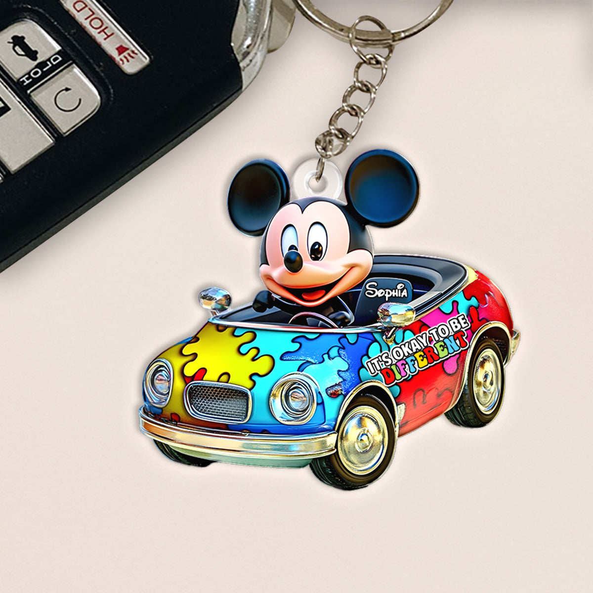 Mouse Car - Personalized Mouse Keychain