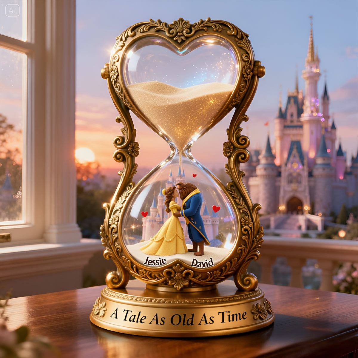 A Tale As Old As Time - Personalized Couple Custom Shaped Acrylic Plaque