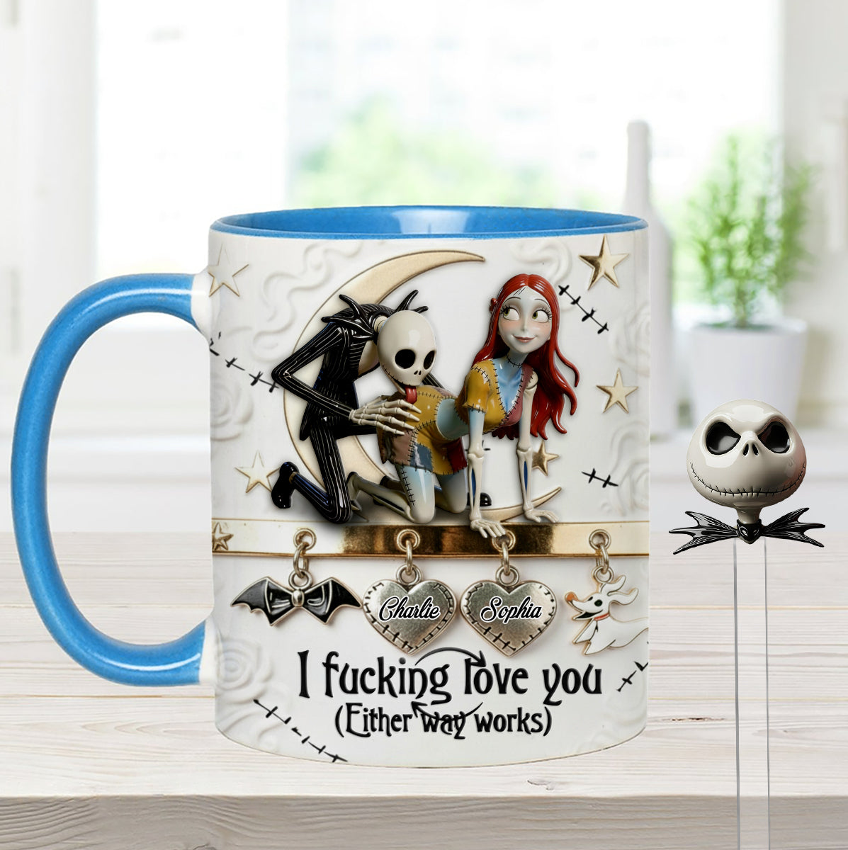 I Love You - Personalized Nightmare Set Accent Mug with Acrylic Stirrers