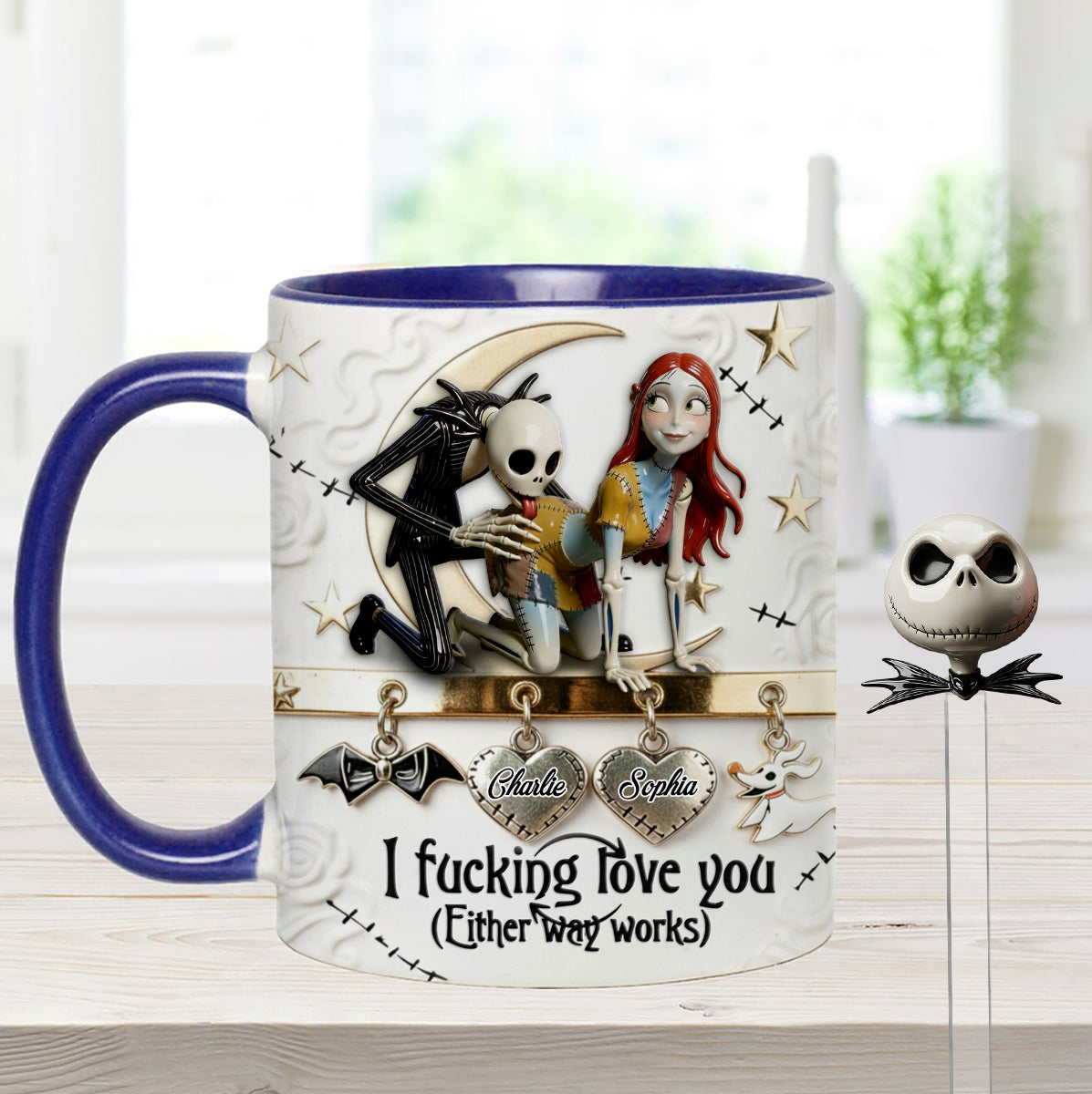 I Love You - Personalized Nightmare Set Accent Mug with Acrylic Stirrers